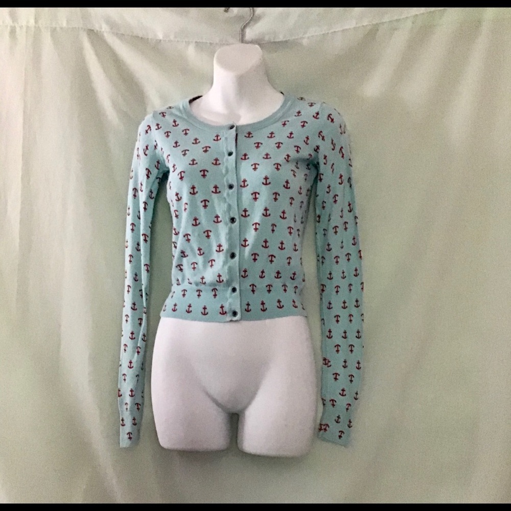 Cardigan lightweight soft anchor print - Picture 4 of 16